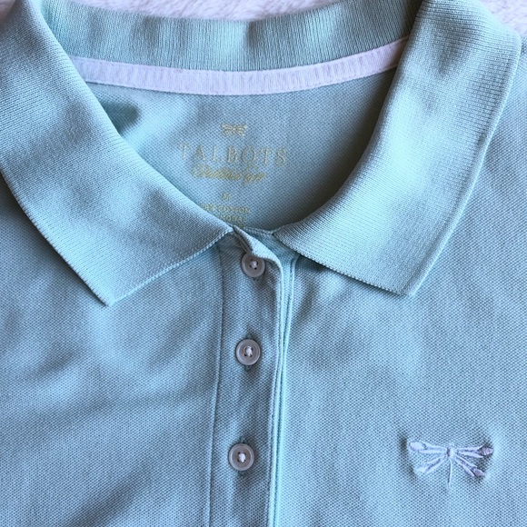 Talbots Light Mint Green Polo Shirt - Medium - Picture 4 of 5